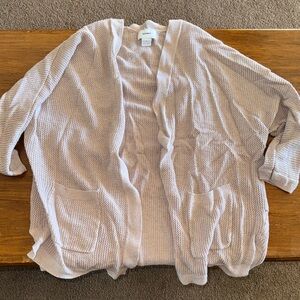 Old Navy Light Taupe Open-Front Waffle Knit Cardigan